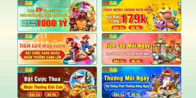 Bắn cá 79King có tỷ lệ thưởng cao với đa dạng ưu đãi Bắn cá 79King có tỷ lệ thưởng cao với đa dạng ưu đãi